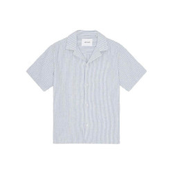 Les Deux Lukas Stripe Cotton Linen SS Shirt