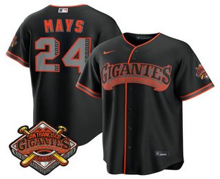 Men's San Francisco Giants #24 Willie Mays Black 2026 Alternate Stadium Stitched Jersey
