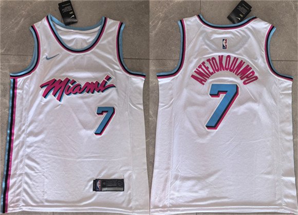 Men's Miami Heat #7 Giannis Antetokounmpo White 2026 Stitched Basketball Jersey