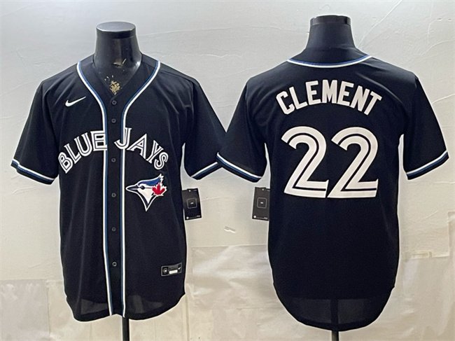 Men's Toronto Blue Jays #22 Ernie Clement 2026 Fashion Replica Black Out Stitched Baseball Jersey