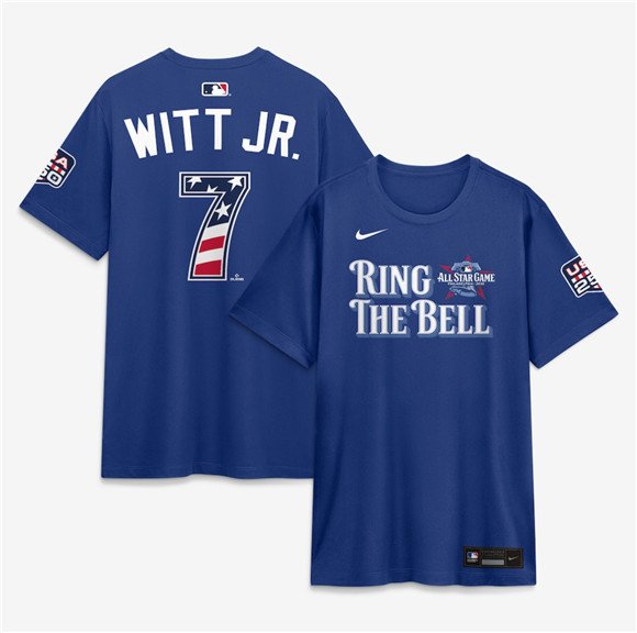 Men's American League #7 Bobby Witt Jr. Blue 2026 All-Star Game Name & Number T-Shirt