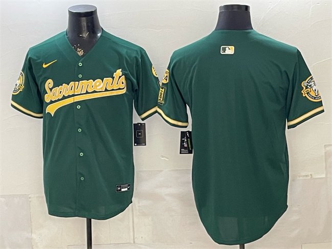 Men's Oakland Athletics Blank 2026 Green Alternate Sacramento Celebrating 125 Years Vapor Limited Stitched Baseball Jersey