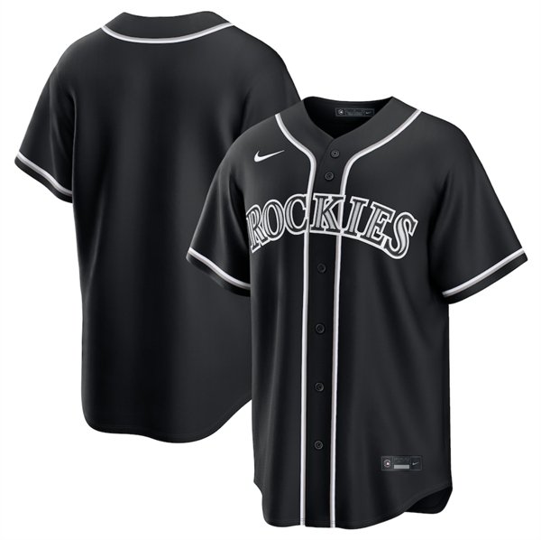 Men's Colorado Rockies Blank Black Out Stitched Baseball Jersey
