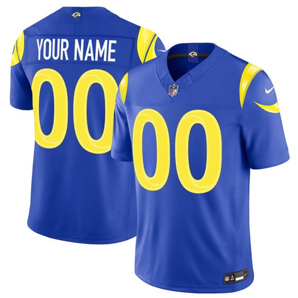 Men's Los Angeles Rams Active Player Custom Royal 2026 F.U.S.E. Vapor Limited Football Stitched Jersey