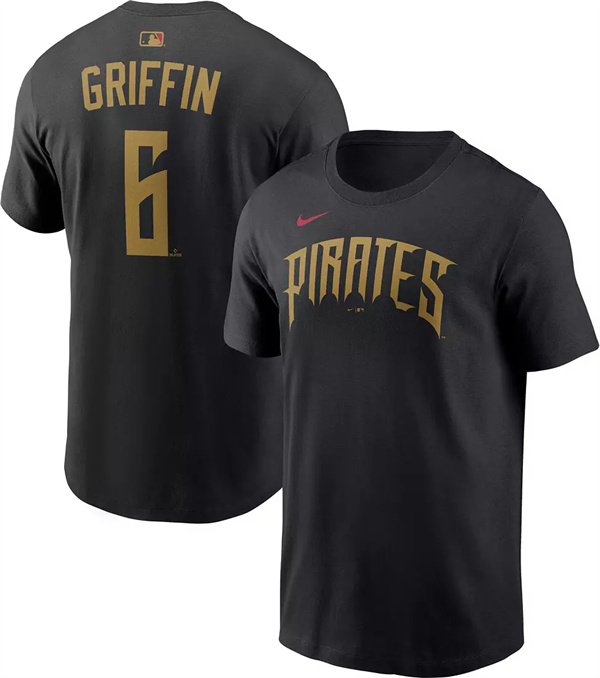 Men's Pittsburgh Pirates #6 Konnor Griffin Black 2026 City Connect T-Shirt