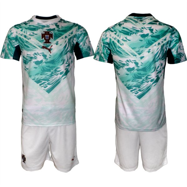 Men's Portugal Team Blank Green 2026 World Cup Away Soccer Jersey Suit