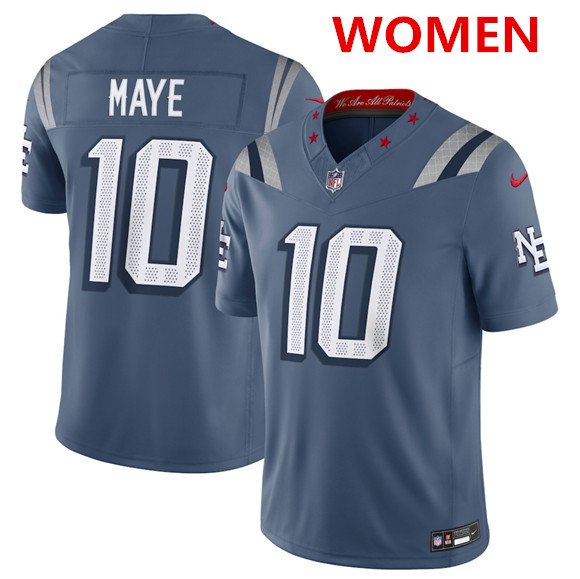 Women's New england patriots #10 drake maye 2025 f.u.s.e. “rivalries” vapor untouchable limited football stitched jersey(run small)