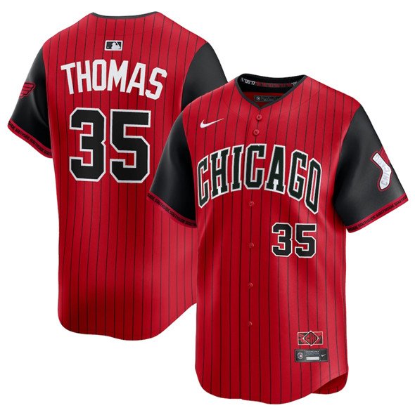 Men's Chicago White Sox #35 Frank Thomas Red Black 2025 City Connect Limited Stitched Baseball Jersey