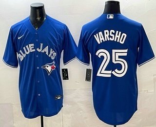 Men's Toronto Blue Jays #25 Daulton Varsho Blue Cool Base Jersey