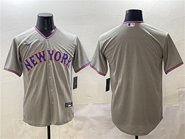Men's New York Mets Team Big Logo Gray 2025 Limited Stitched Baseball Jersey