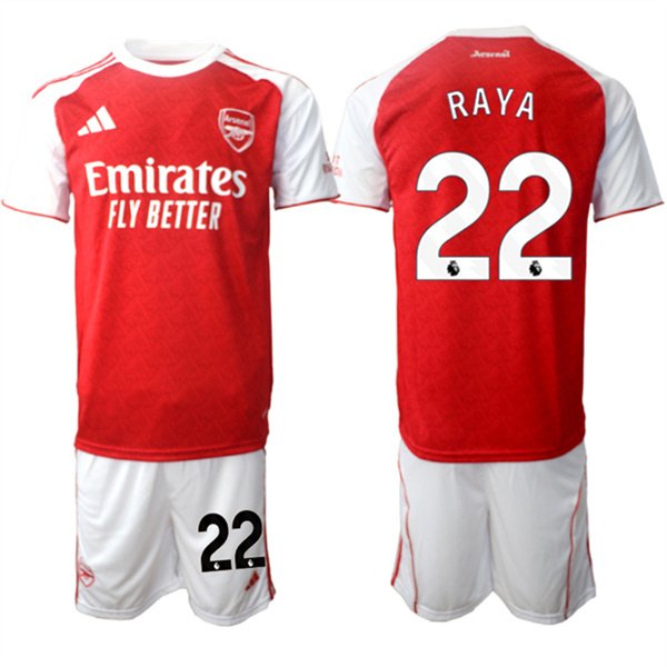 Men's Arsenal F.C #22 David Raya 2026 Red Home Soccer Jersey Suit