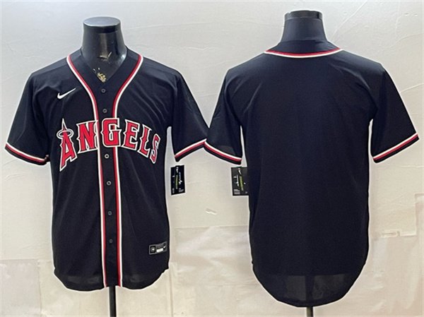 Men's Los Angeles Angels Blank 2026 Fashion Black Out Stitched Baseball Jersey