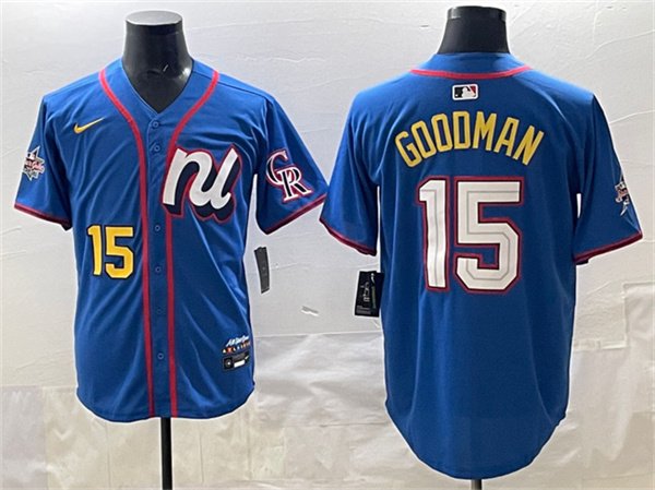 Men's National League #15 Hunter Goodman Blue 2025 All-Star Edition Limited Stitched Baseball Jersey
