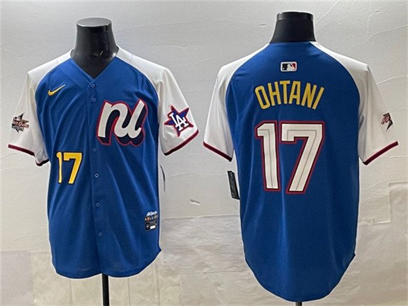 Men's National League #17 Shohei Ohtani Blue Alternate 2025 All-Star Edition Limited Stitched Baseball Jersey