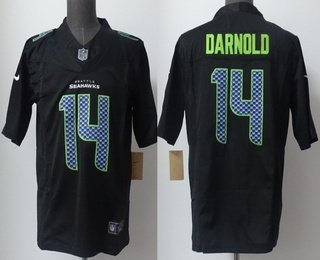 Men's Seattle Seahawks #14 Sam Darnold Limited Black Fashion FUSE Vapor Jersey