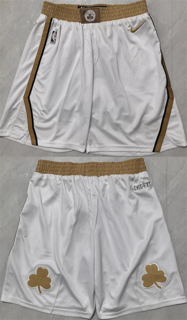 Men's Boston Celtics City Edution White Shorts (Run Small)