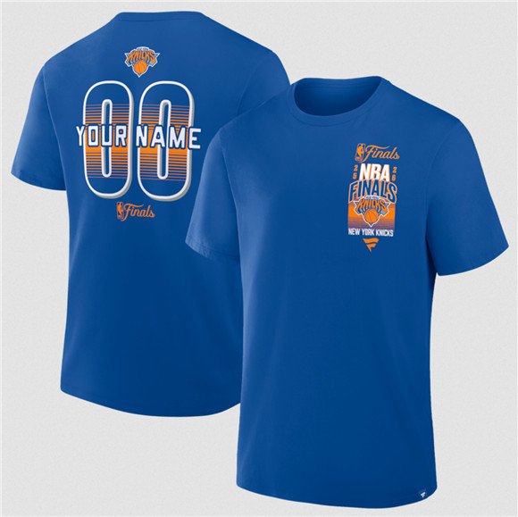 Men's New York Knicks Blue 2026 Finals Custom Legacy T-Shirt