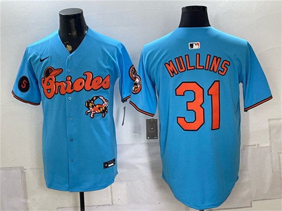 Men's Baltimore Orioles #31 Cedric Mullins Blue With Patch Vapor Premier Limited Stitched Baseball Jersey