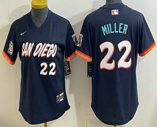Women's San Diego Padres #22 Mason Miller Navy 2026 City Connect Stadium Jersey
