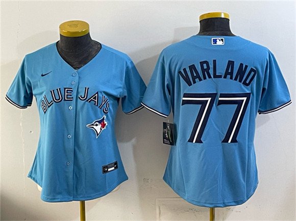 Women's Toronto Blue Jays #77 Louis Varland Blue Stitched Baseball Jersey(Run Small)