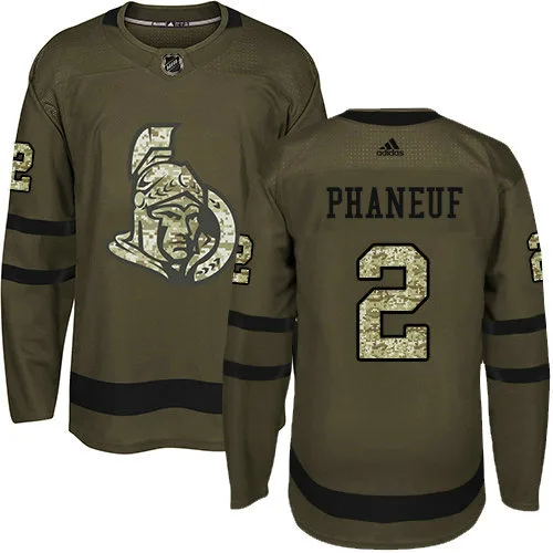 Youth Adidas Senators 2 Dion Phaneuf Green Salute to Service Stitched NHL Jersey