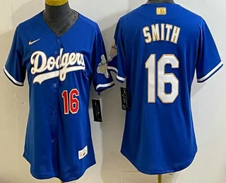 Women's Los Angeles Dodgers #16 Will Smith Blue 2026 Gold Collection Stadium Jersey
