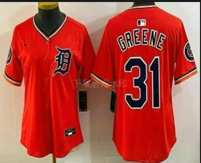 Women's Detroit Tigers #31 Riley Greene Orange Stadium Jersey