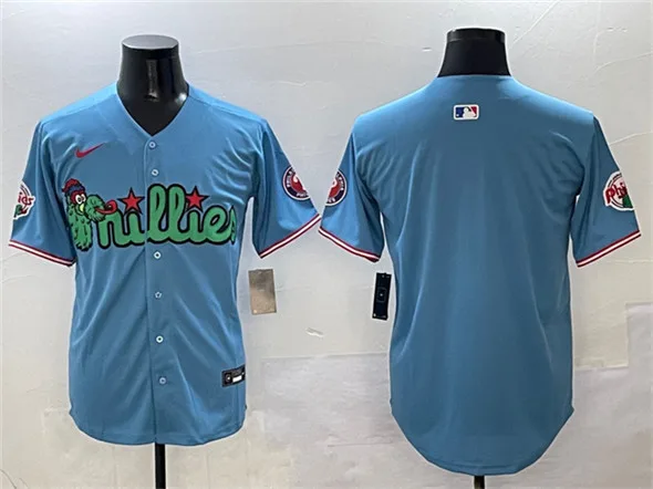 Men's Philadelphia Phillies Blank Light Blue Phanatic Limited Stitched Jersey