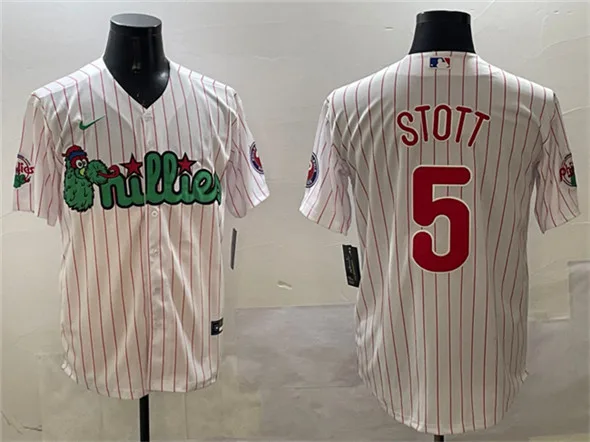 Men's Philadelphia Phillies #5 Bryson Stott White Phanatic Cool Base Stitched Jersey