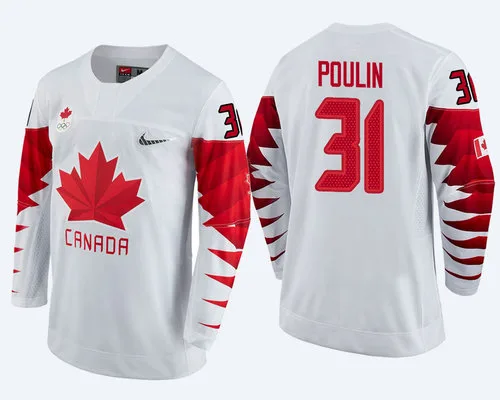 Men Canada Team #31 Kevin Poulin White 2018 Winter Olympics Jersey
