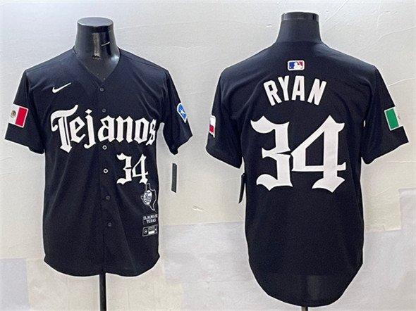 Men's Texas Rangers #34 Nolan Ryan Black Mexico 2025 Vapor Premier Limited Stitched Baseball Jersey