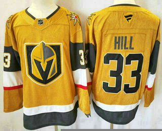 Men's Vegas Golden Knights #33 Adin Hill Gold Authentic Jersey