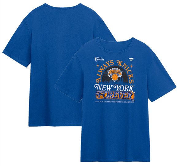 Men's New York Knicks Blue 2026 Eastern Conference Champions Hometown T-Shirt