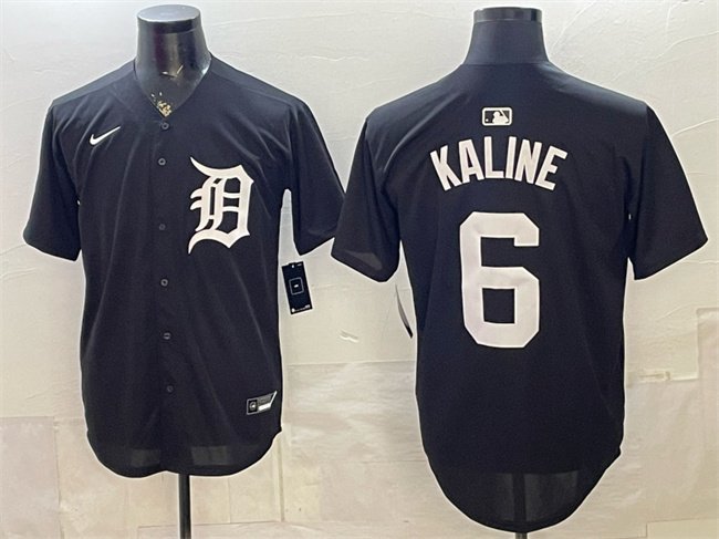 Men's Detroit Tigers #6 Al Kaline Black Limited Stitched Baseball Jersey