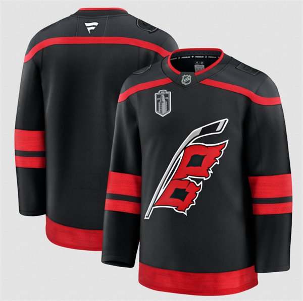Men's Carolina Hurricanes Blank Black 2026 Stanley Cup Final Home Premium Hockey Stitched Jersey