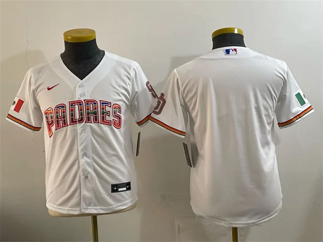 Youth San Diego Padres Blank White Mexico Cool Base Stitched Baseball Jersey