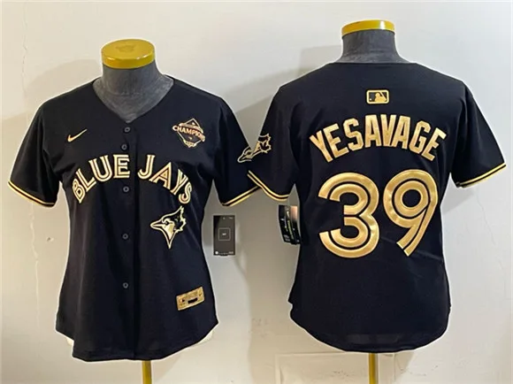Youth Toronto Blue Jays #39 Trey Yesavage Black Gold 2025 American League Champions Limited Stitched Jersey