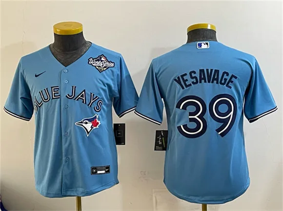 Youth Toronto Blue Jays #39 Trey Yesavage Blue 2025 World Series Cool Base Stitched Baseball Jersey