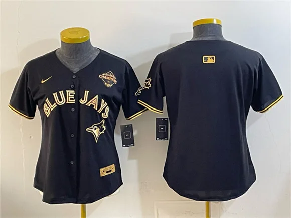 Youth Toronto Blue Jays Blank Black Gold 2025 American League Champions Limited Stitched Jersey