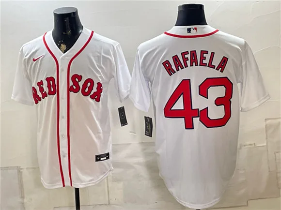 Men's Boston Red Sox #43 Ceddanne Rafaela White Cool Base Stitched Baseball Jersey