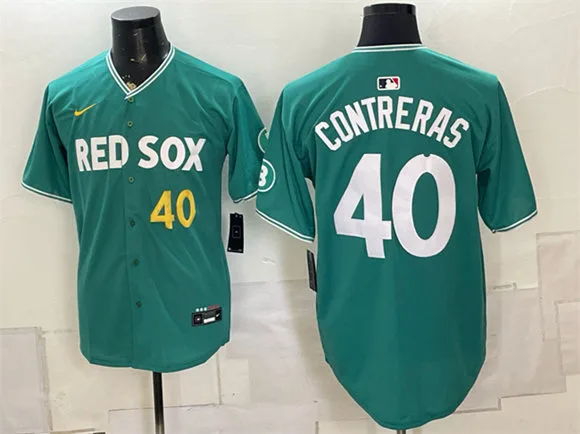 Men's Boston Red Sox #40 Willson Contreras Green 2025 City Connect Limited Stitched Baseball Jersey