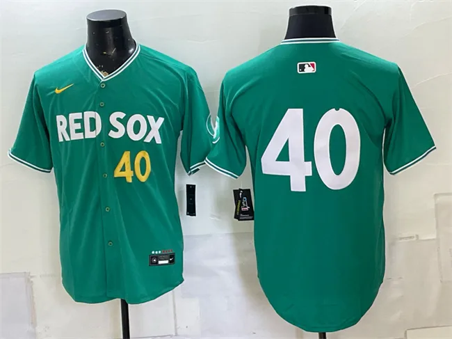 Men's Boston Red Sox #40 Willson Contreras Green 2025 City Connect Limited Stitched Baseball Jersey