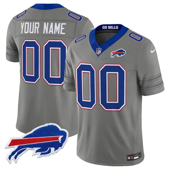 Men's Buffalo Bills Active Player Custom Gray F.U.S.E. 2026 Nickel City Vapor Football Stitched Jersey
