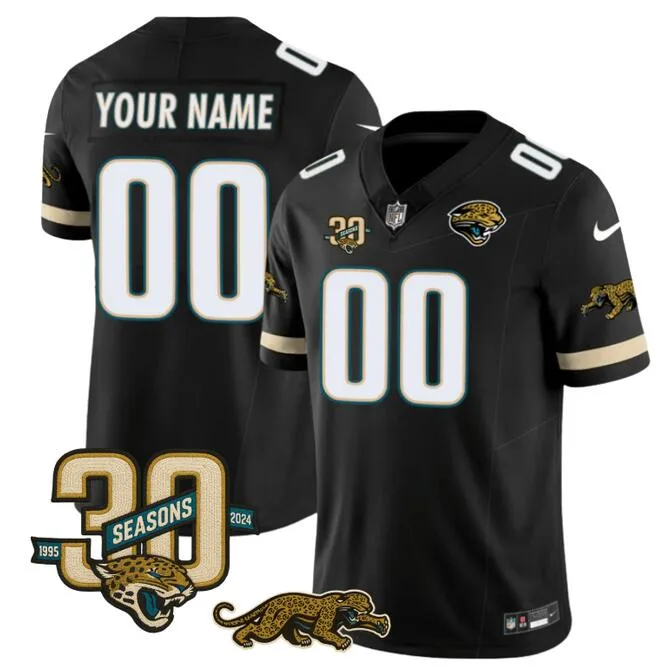 Men's Jacksonville Jaguars Active Player Custom Black F.U.S.E. With 30th Seasons Patch Vapor Limited Football Stitched Jersey