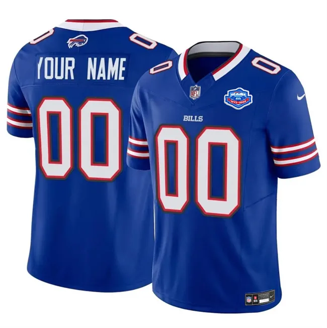 Men's Buffalo Bills Active Player Custom Blue 2025 F.U.S.E. With Farewell Patch Vapor Untouchable Limited Football Stitched Jersey