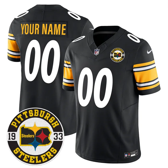 Mens Pittsburgh Steelers Throwback 1933 Patch black Vapor Limited All Stitched Jersey