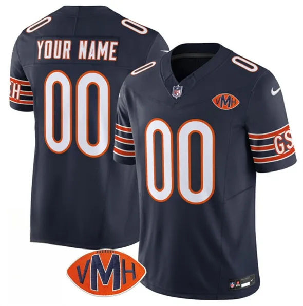 Men's Chicago Bears Active Player Custom Navy 2025 F.U.S.E. With VMH Patch Vapor Untouchable Limited Football Stitched Jersey