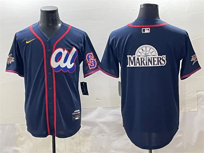 Men's American League Seattle Mariners Team Big Logo Navy 2025 All-Star Edition Limited Stitched Baseball Jersey