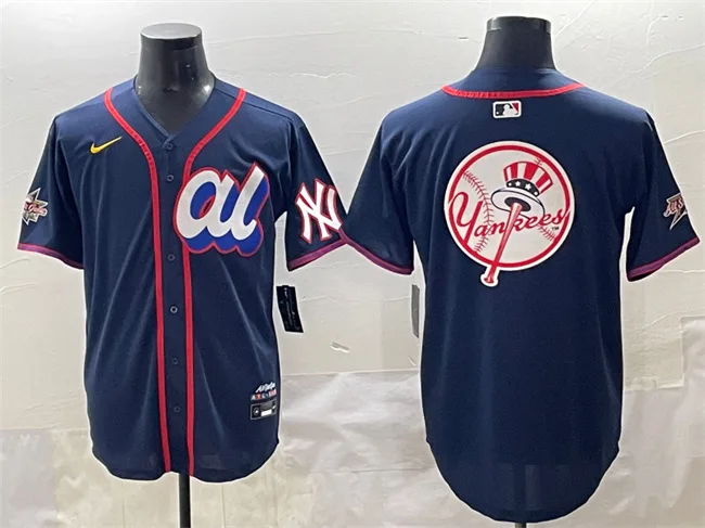 Men's American League New York Yankees Team Big Logo Navy 2025 All-Star Edition Limited Stitched Baseball Jersey