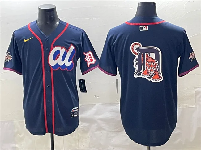 Men's American League Detroit Tigers Team Big Logo Navy 2025 All-Star Edition Limited Stitched Baseball Jersey